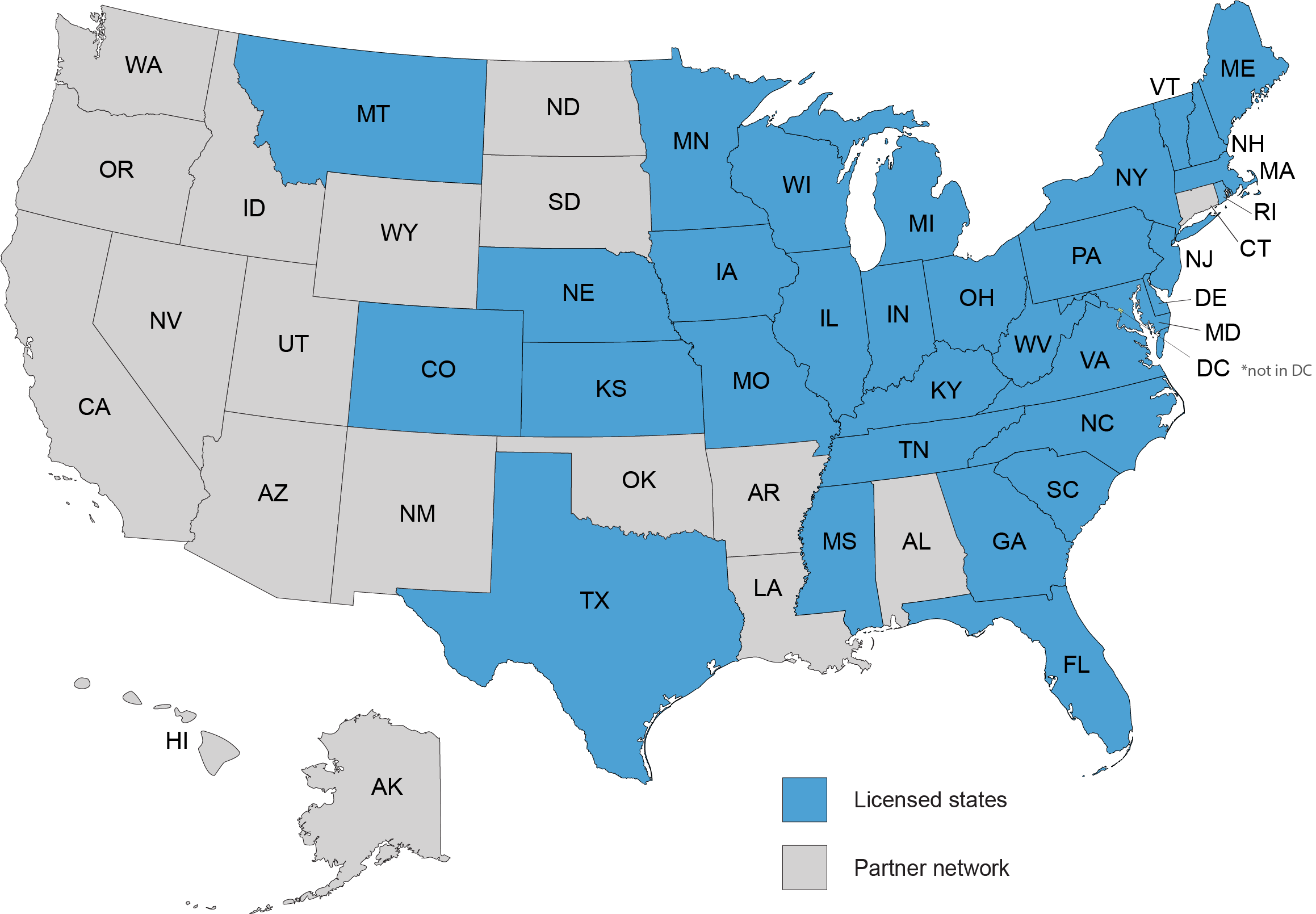 First Title Company – Title First Agency National Coverage Map