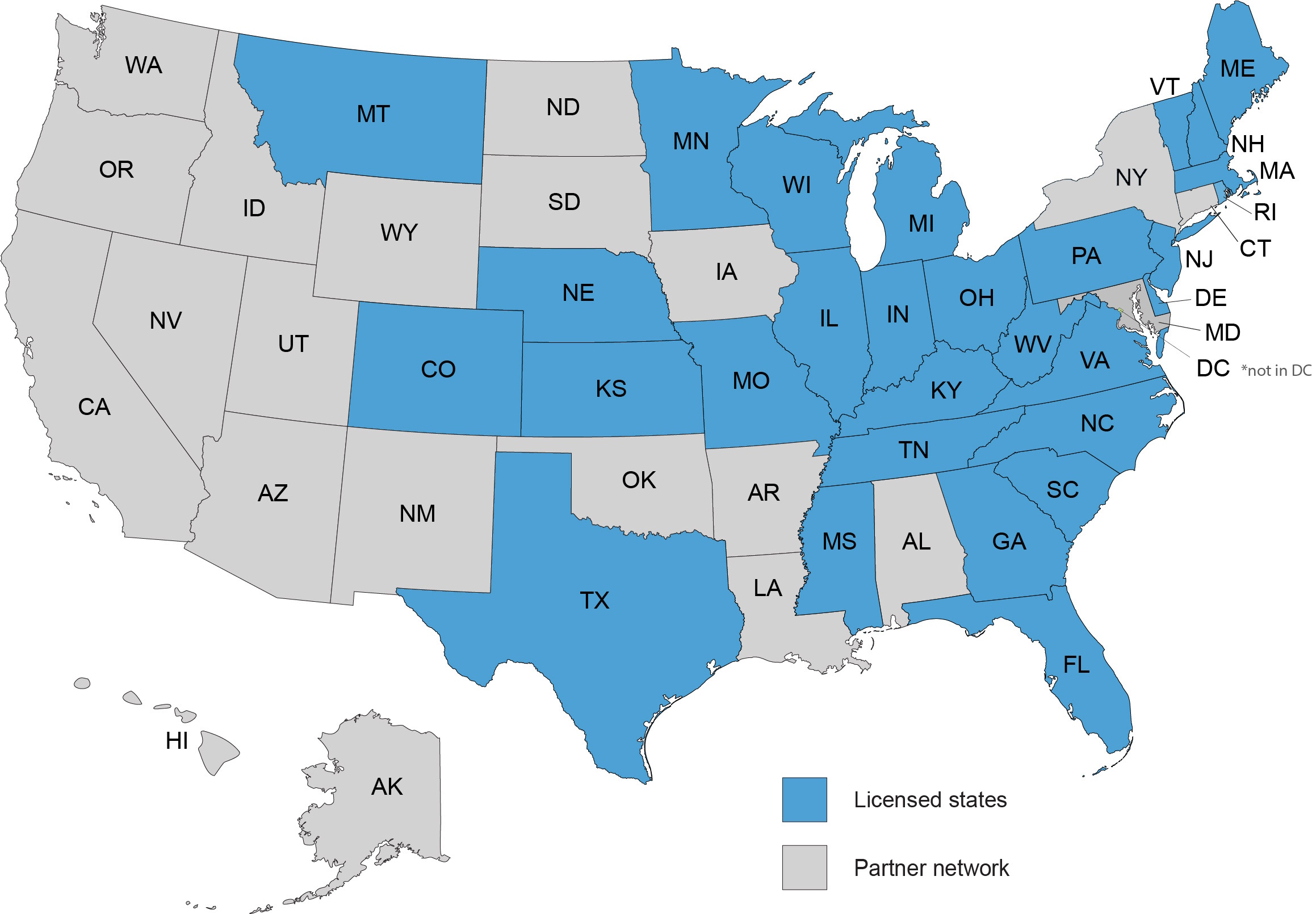 First Title Company – Title First Agency National Coverage Map
